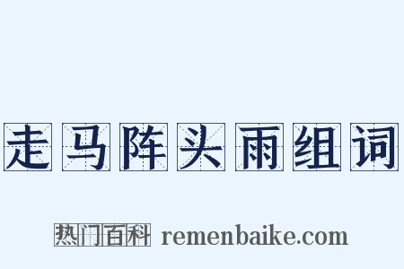 走马阵头雨组词是什么意思的图片